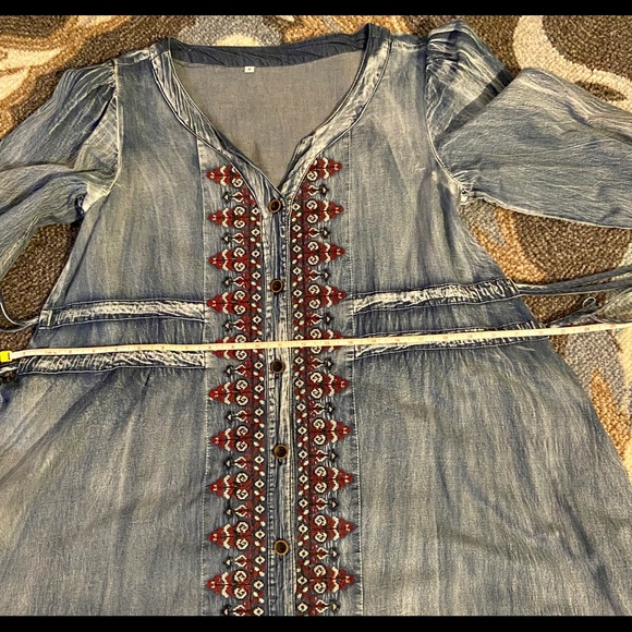 Boutique embroidered denim dress size small - Picture 7 of 11